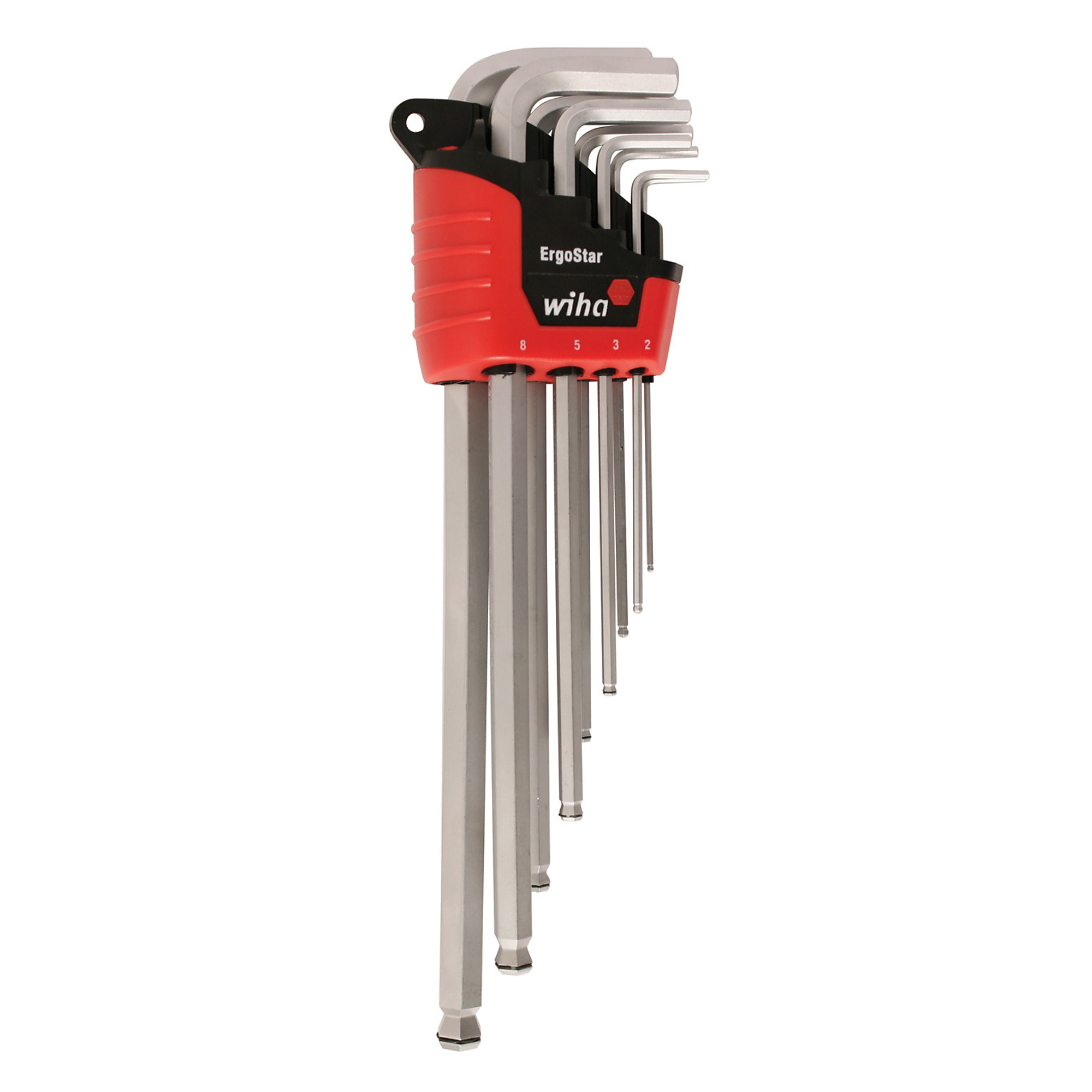 Wiha Ball End Long Arm Hex L-Key Set - 9-Piece, Metric, ErgoStar Holder, Model# 66990